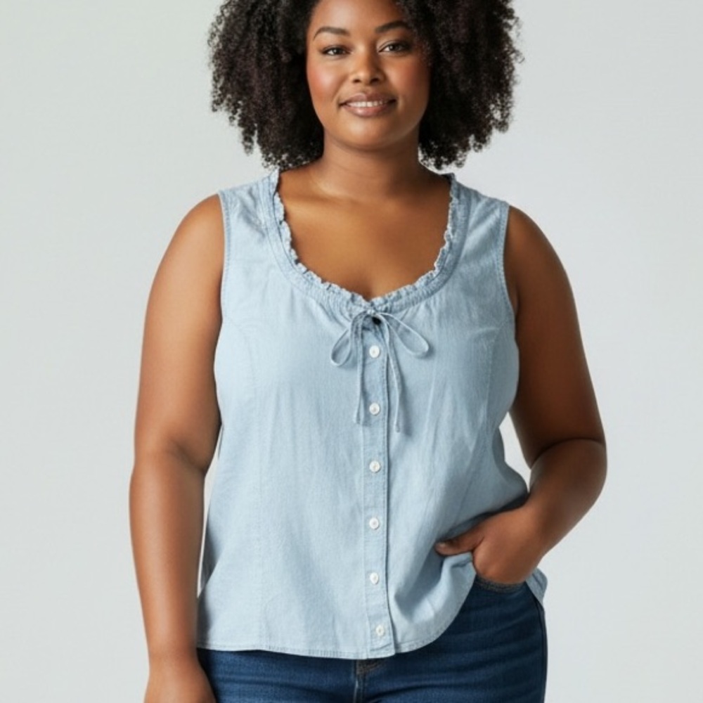 Levi's Light Blue Women's Sleeveless Slim Fit Top